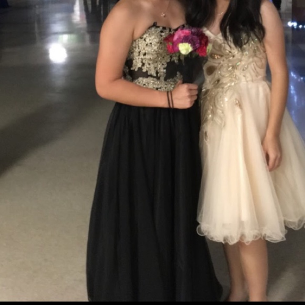 Black and Gold Prom Dress